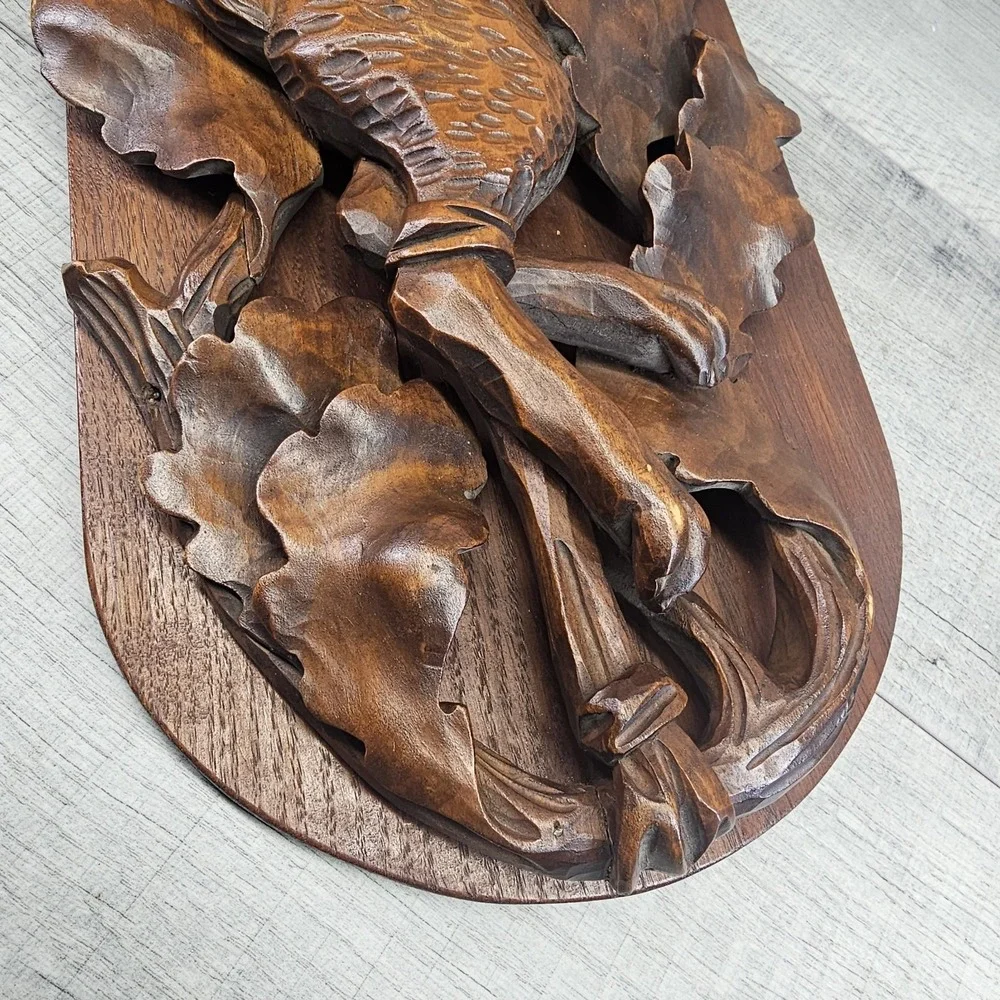 Wow Vtg Black Forest Wall Plaque Hunting Fox Trophy 21.5
